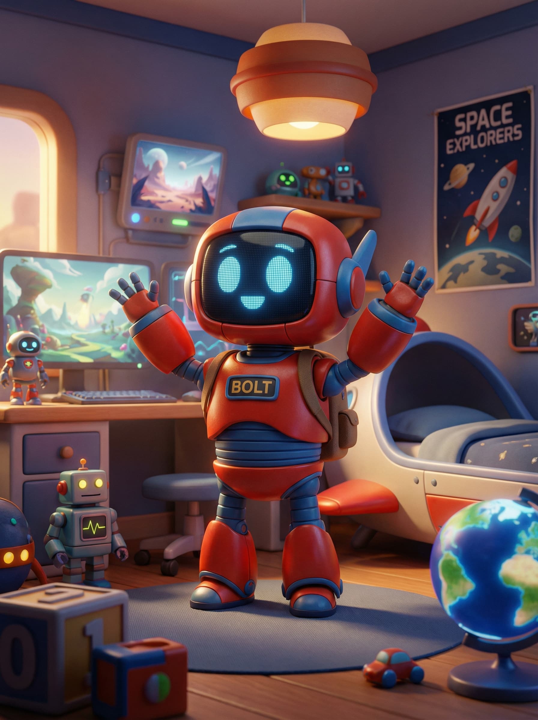 Illustrated robot character