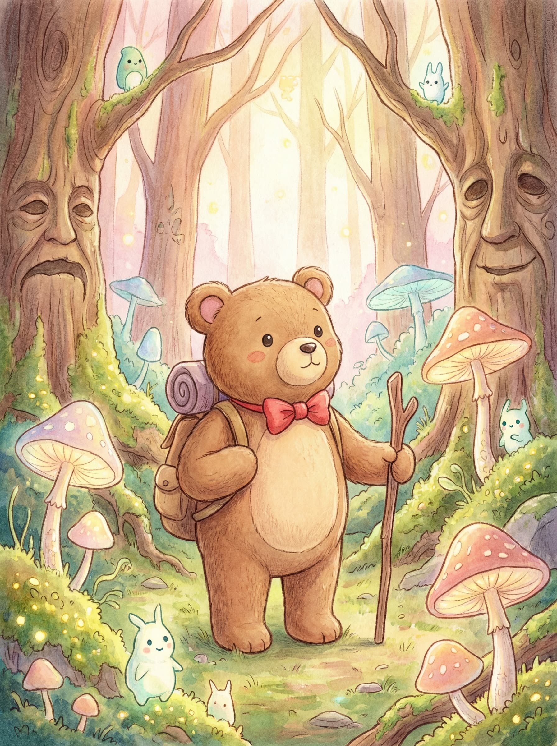 Illustrated teddy bear character